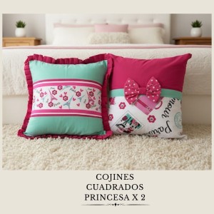 COJINES CUADRADO PRINCESA X2