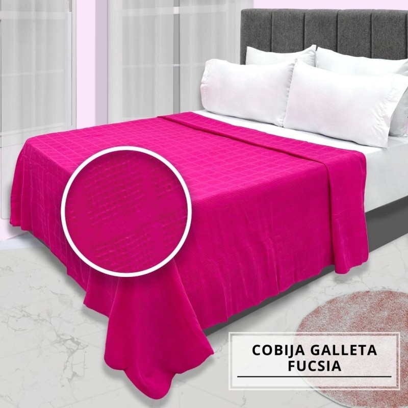 COBIJA GALLETA FUCSIA